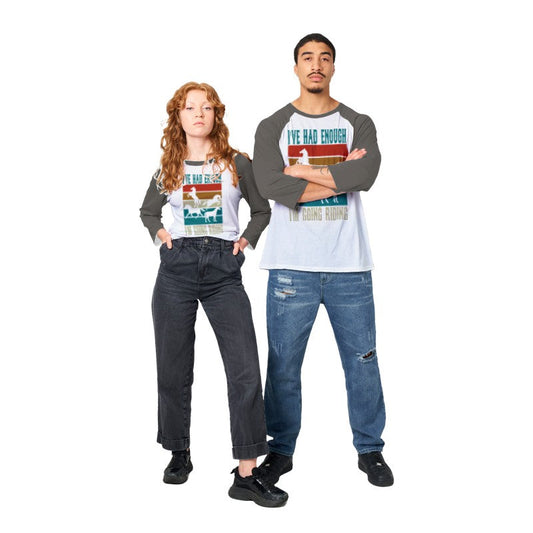 Hand Drawn Horse || 3/4 Sleeve - Design: "Going Riding"; Static Design; Personalizable Back Text