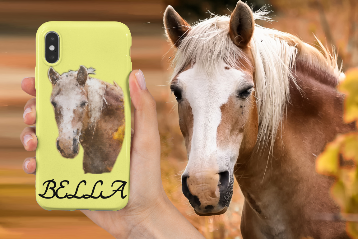 Hand Drawn Horse || Horse Phone Case - Oil Painting - Personalized; Personalized with your horse