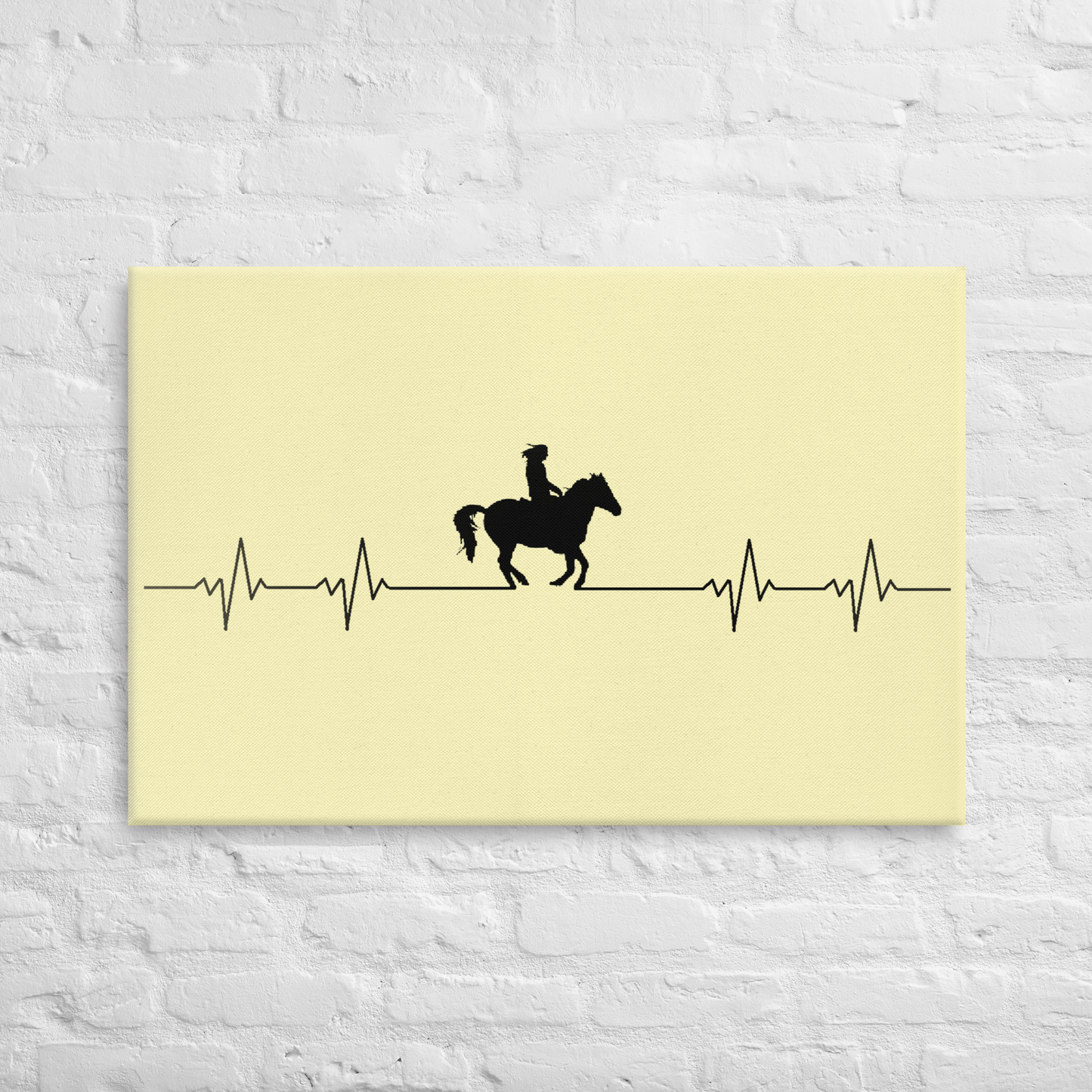 Hand Drawn Horse || Wall Art Canvas - Design: "Heartbeat"; Static Design; Personalizable Text