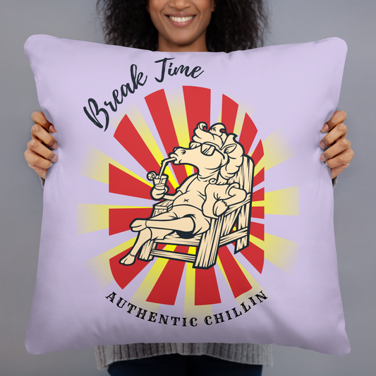 Hand Drawn Horse || Horse Square Throw Pillow - Design: "Break Time"; Static Design; Personalizable Text