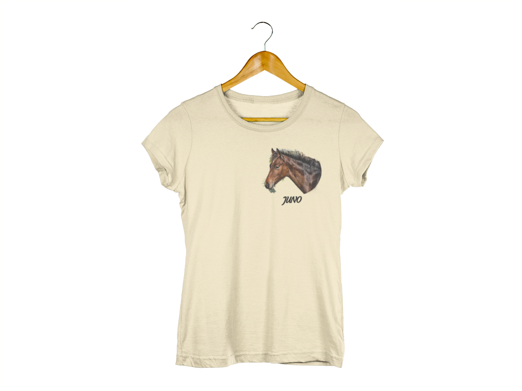Personalized Womens Organic Horse T-shirt - Comic