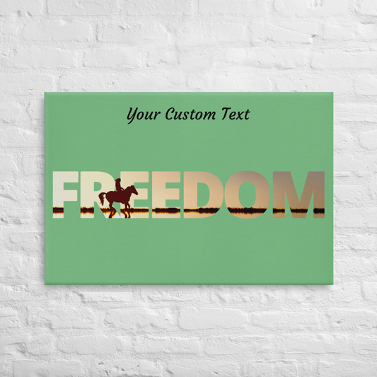 Hand Drawn Horse || Wall Art Canvas - Design: "Freedom"; Static Design; Personalizable Text