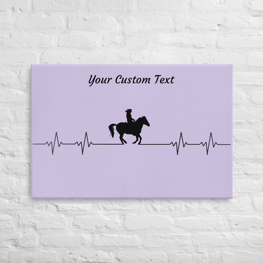Hand Drawn Horse || Wall Art Canvas - Design: "Heartbeat"; Static Design; Personalizable Text