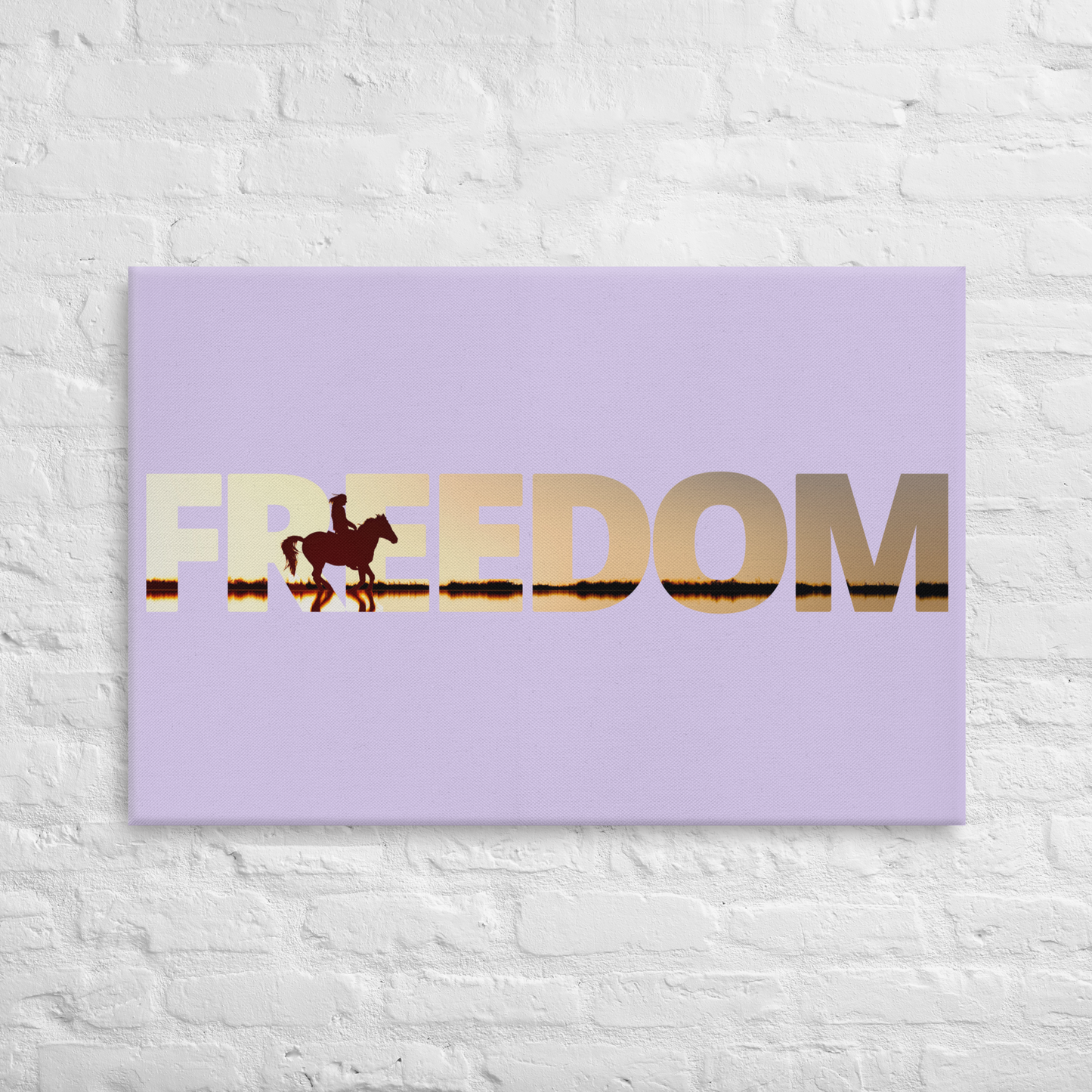 Hand Drawn Horse || Wall Art Canvas - Design: "Freedom"; Static Design; Personalizable Text
