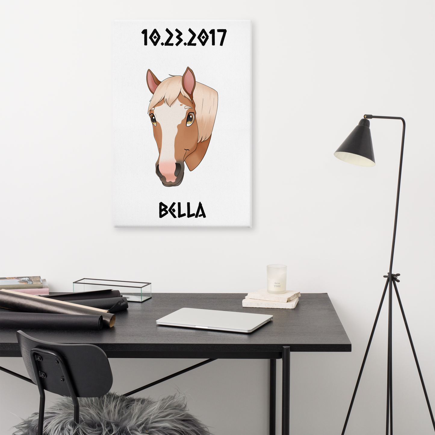 Hand Drawn Horse || Wall Art Canvas - Fairytale Cartoon - Hand Drawn & Personalized; Hand drawn & personalized with your horse
