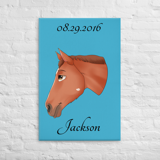 Hand Drawn Horse || Wall Art Canvas - Fairytale Cartoon - Hand Drawn & Personalized; Hand drawn & personalized with your horse