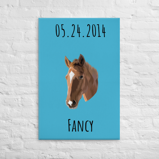 Hand Drawn Horse || Wall Art Canvas - TruPaint - Hand Drawn & Personalized; Hand drawn & personalized with your horse