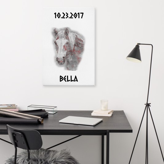 Hand Drawn Horse || Wall Art Canvas - Pencil Drawing - Personalized; Personalized with your horse