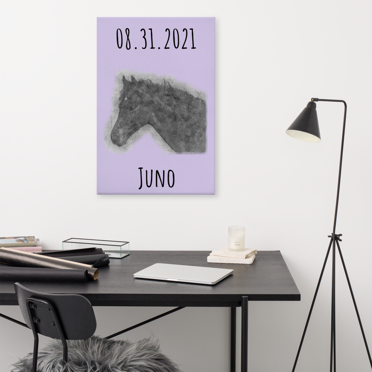 Hand Drawn Horse || Wall Art Canvas - Pencil Drawing - Personalized; Personalized with your horse