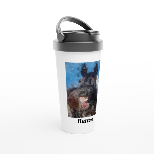 Hand Drawn Horse - 15oz Stainless Steel Travel Mug- Oil Painting - Personalized