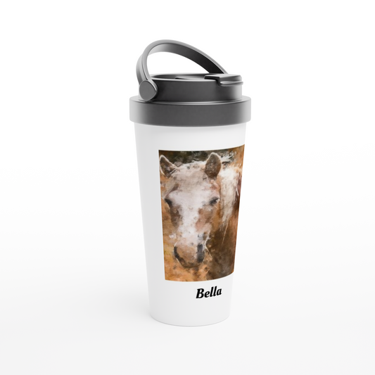 Hand Drawn Horse || 15oz Stainless Steel Travel Mug- Oil Painting - Personalized; Personalized with your horse