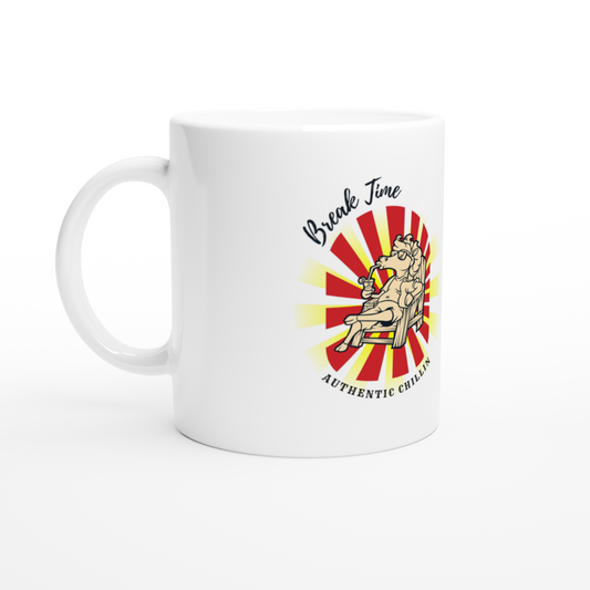 Hand Drawn Horse || 11oz Ceramic Mug - Design: "Break Time"; Static Design; Personalizable Text