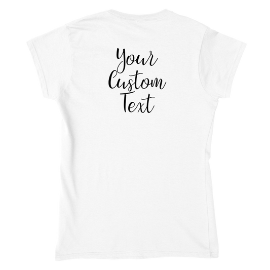 Hand Drawn Horse || Women's Crewneck T-shirt - Design: "HEARTBEAT"; Static Design; Personalizable Back Text