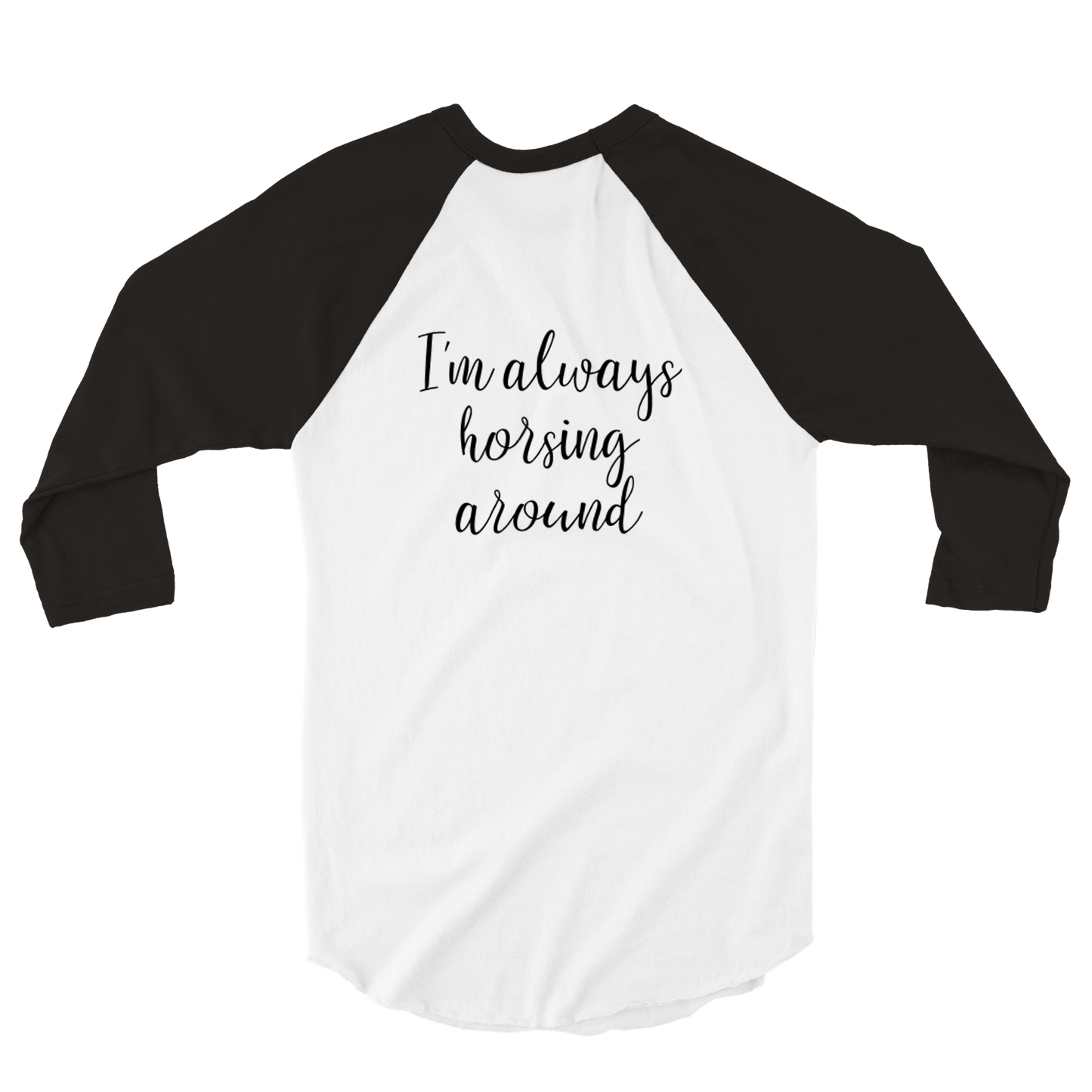 Hand Drawn Horse || 3/4 Sleeve - Design: "Going Riding"; Static Design; Personalizable Back Text