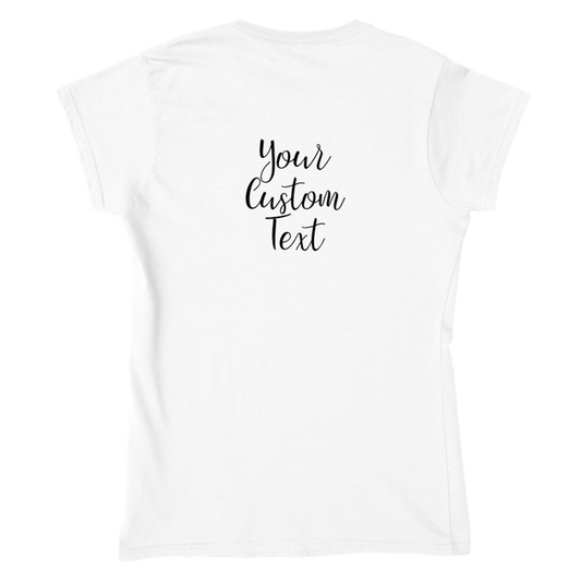 Hand Drawn Horse || Women's Crewneck T-shirt - Design: "STABLE"; Static Design; Personalizable Back Text