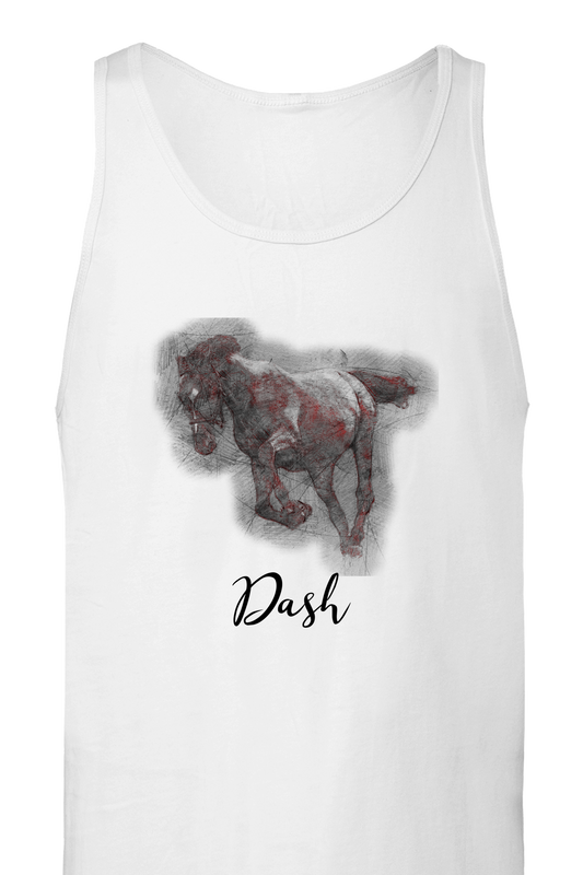 Hand Drawn Horse || Unisex Tank Top - Pencil Drawing - Personalized; Personalized with your horse