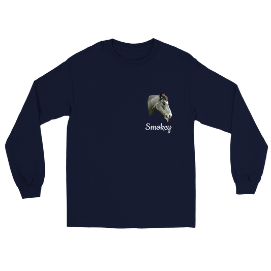 Hand Drawn Horse || Unisex Longsleeve T-shirt - TruPaint - Hand Drawn & Personalized; Hand drawn & personalized with your horse