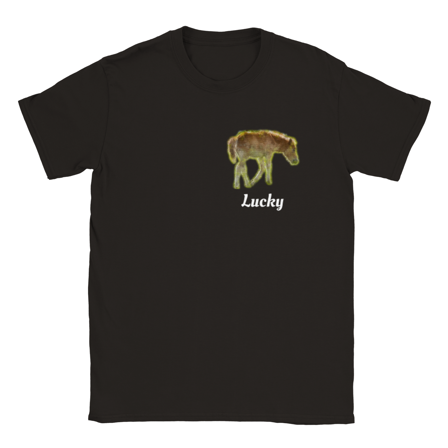 Hand Drawn Horse || Unisex Crewneck T-shirt - Oil Painting - Personalized; Personalized with your horse