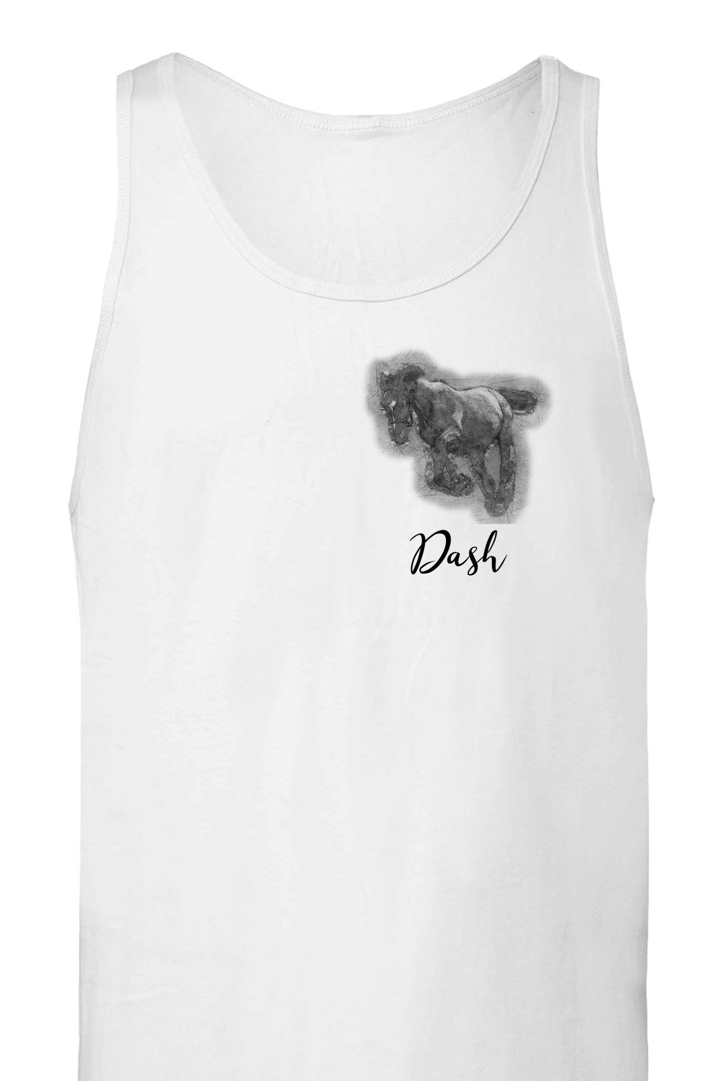 Hand Drawn Horse || Unisex Tank Top - Pencil Drawing - Personalized; Personalized with your horse
