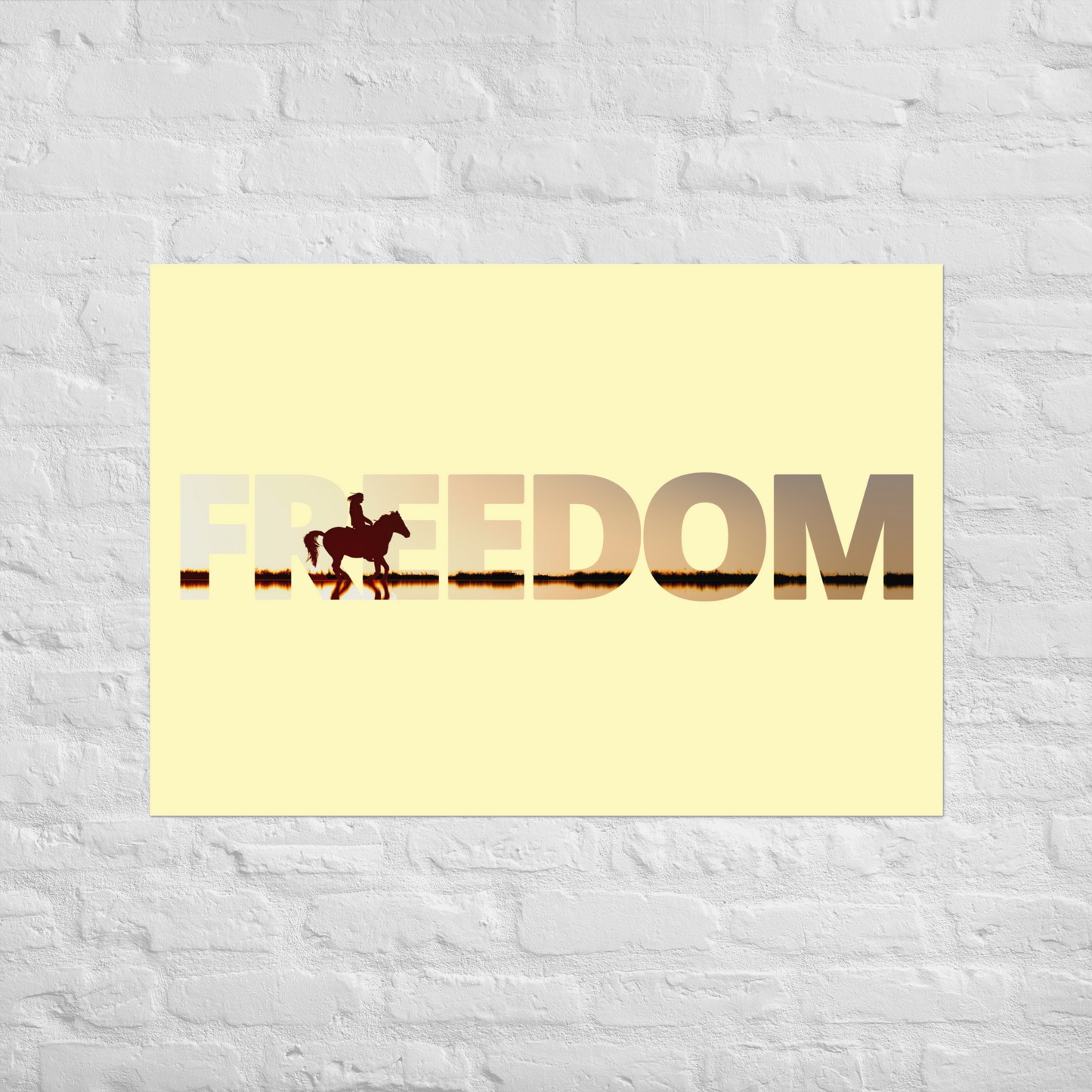 Hand Drawn Horse || Matte Paper Poster - Design: "Freedom"; Static Design; Personalizable Text