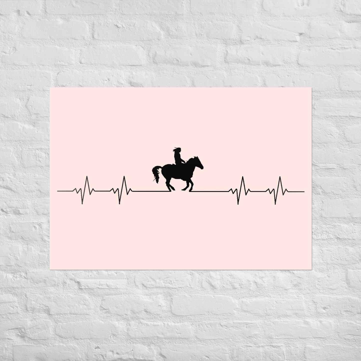 Hand Drawn Horse || Matte Paper Poster - Design: "Heartbeat"; Static Design; Personalizable Text