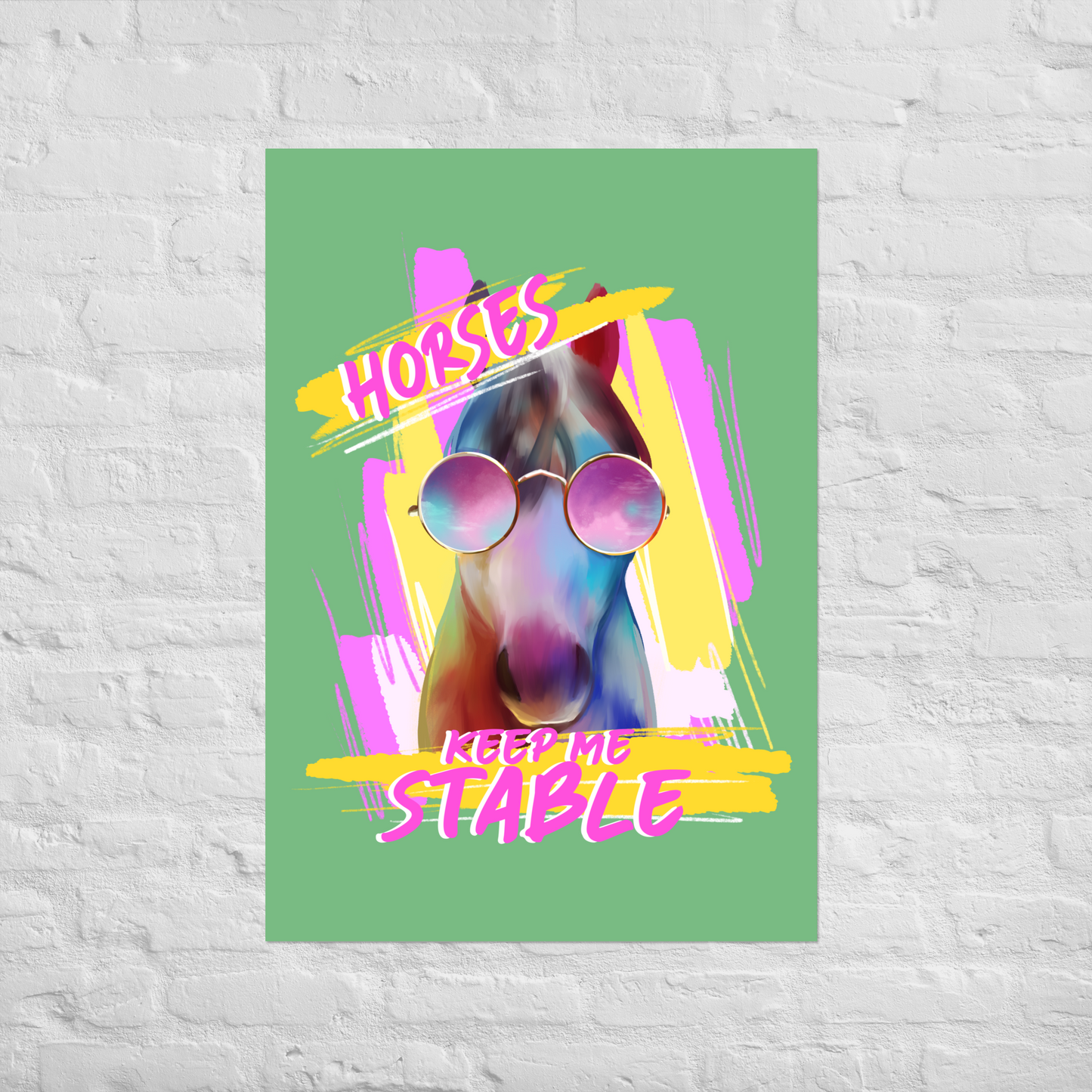 Hand Drawn Horse || Matte Paper Poster - Design: "Stable"; Static Design; Personalizable Text