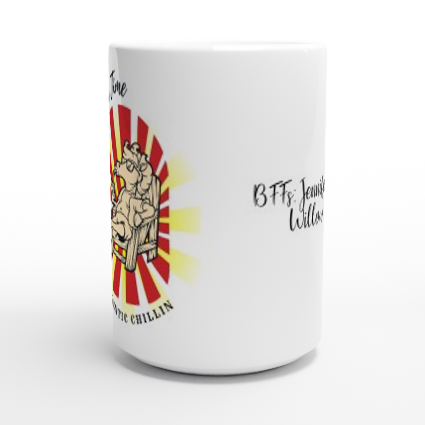 Hand Drawn Horse || 15oz Ceramic Mug - Design: "Break Time"; Static Design; Personalizable Text