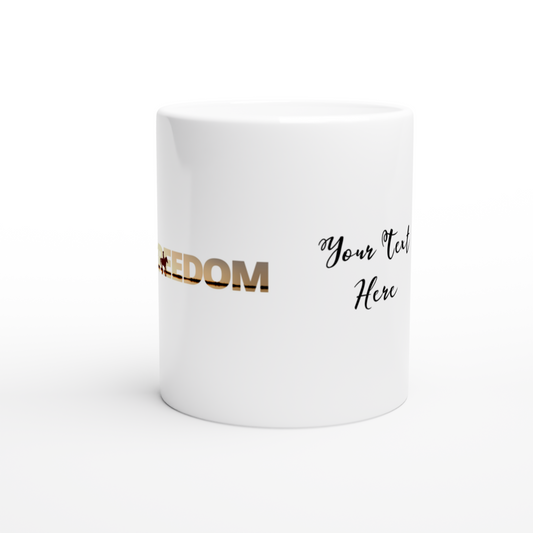 Hand Drawn Horse || 11oz Ceramic Mug - Design: "Freedom"; Static Design; Personalizable Text