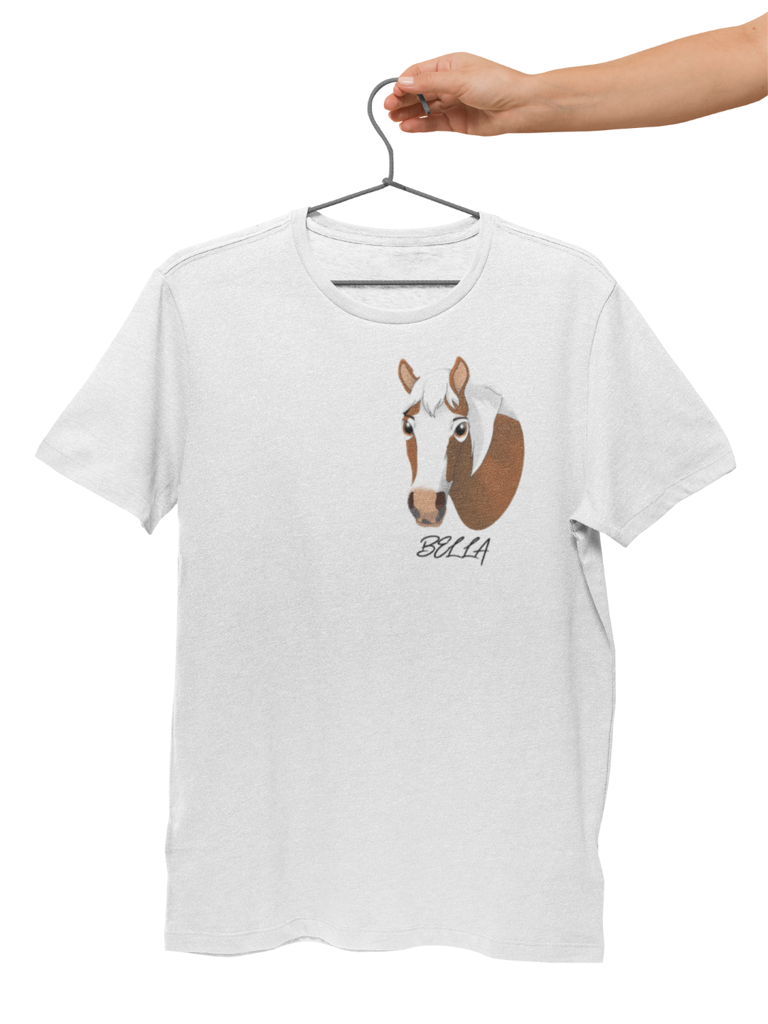 Hand Drawn & Personalized Womens Horse T-shirt - Fairytale Cartoon