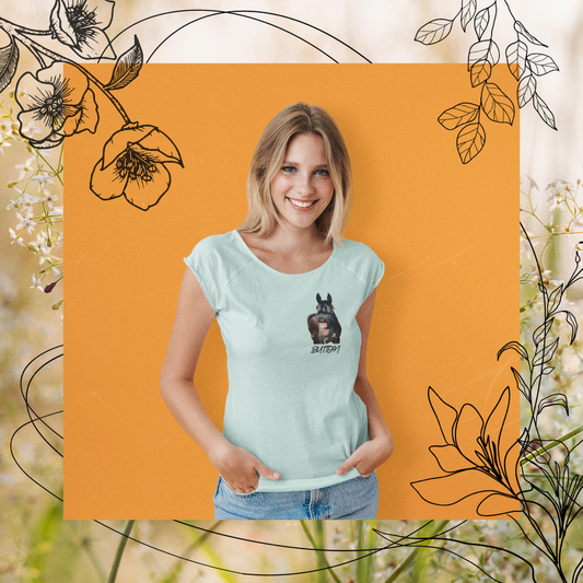 Personalized Womens Organic Horse T-shirt - Comic