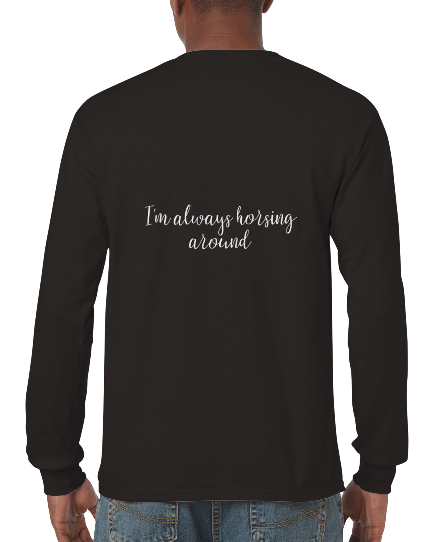 Hand Drawn Horse || Unisex Longsleeve T-shirt - Comic - Personalized; Personalized with your horse