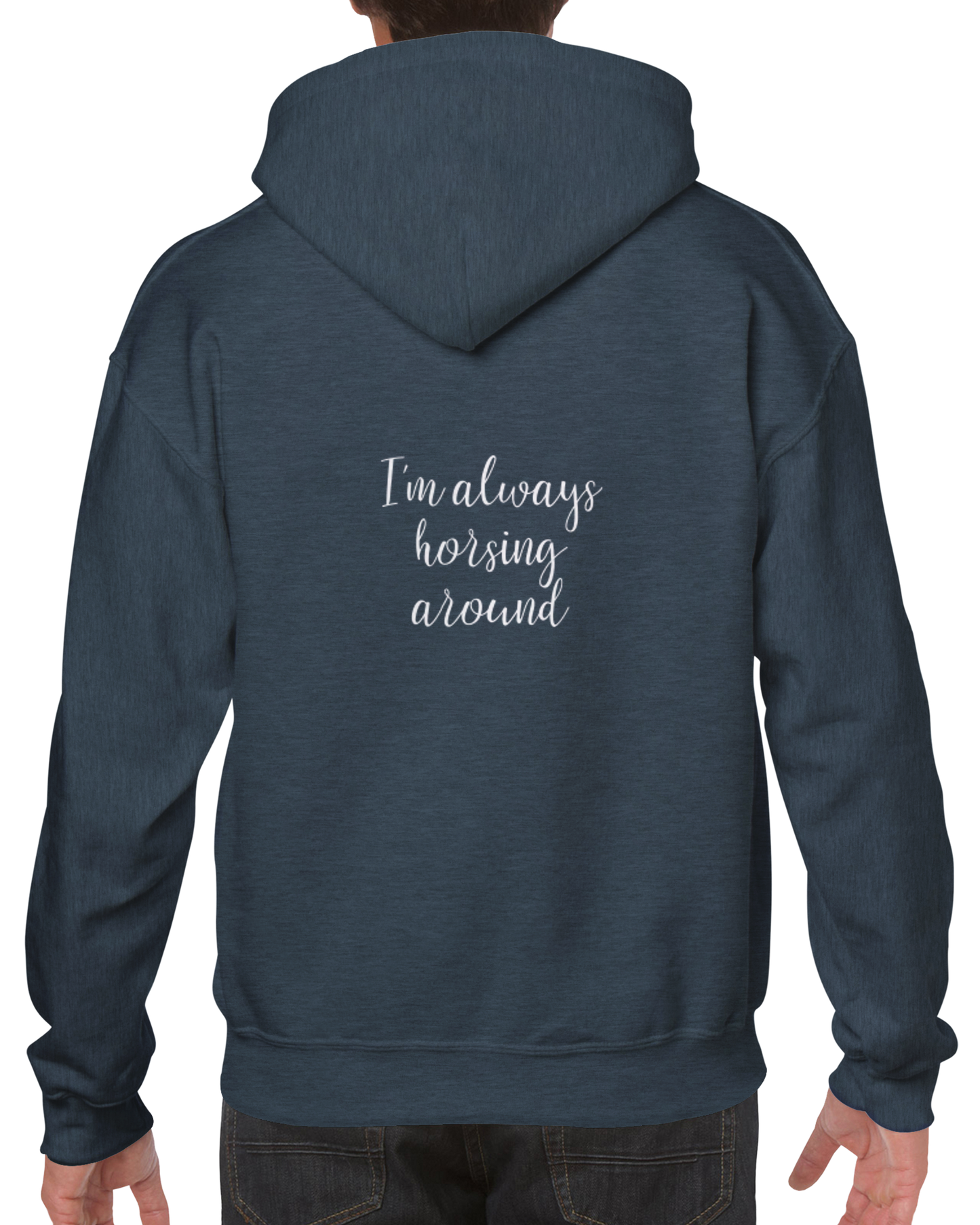 Hand Drawn Horse || Unisex Hoodie - Design: " FREEDOM "; Static Design; Personalizable Text