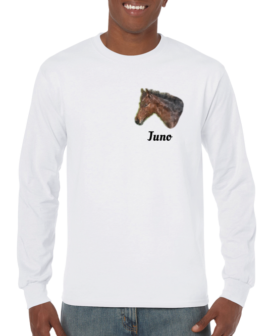 Hand Drawn Horse || Unisex Longsleeve T-shirt - Oil Painting - Personalized; Personalized with your horse