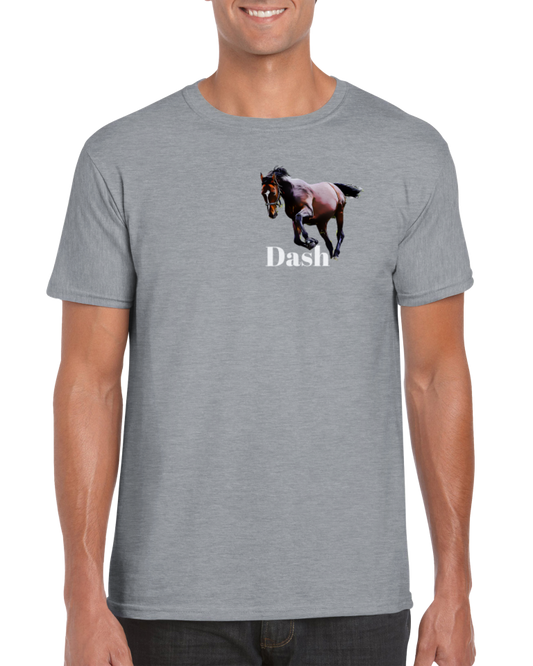 Hand Drawn Horse || Unisex Crewneck T-shirt - Comic - Personalized; Personalized with your horse
