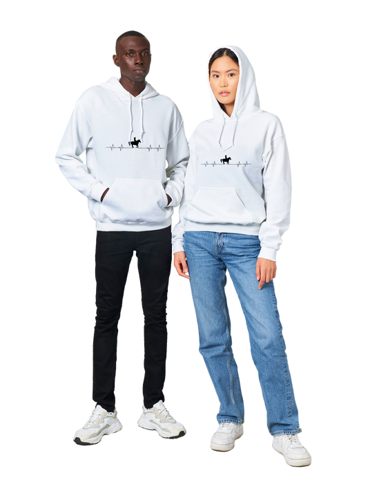 Hand Drawn Horse || Unisex Hoodie - Design: " HEARTBEAT "; Static Design; Personalizable Text