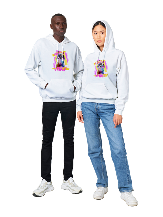 Hand Drawn Horse || Unisex Hoodie - Design: "STABLE"; Static Design; Personalizable Back Text