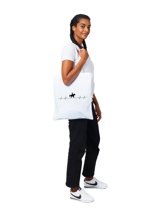 Hand Drawn Horse || Tote Bag - Design: "HEARTBEAT"; Static Design; Personalizable Text
