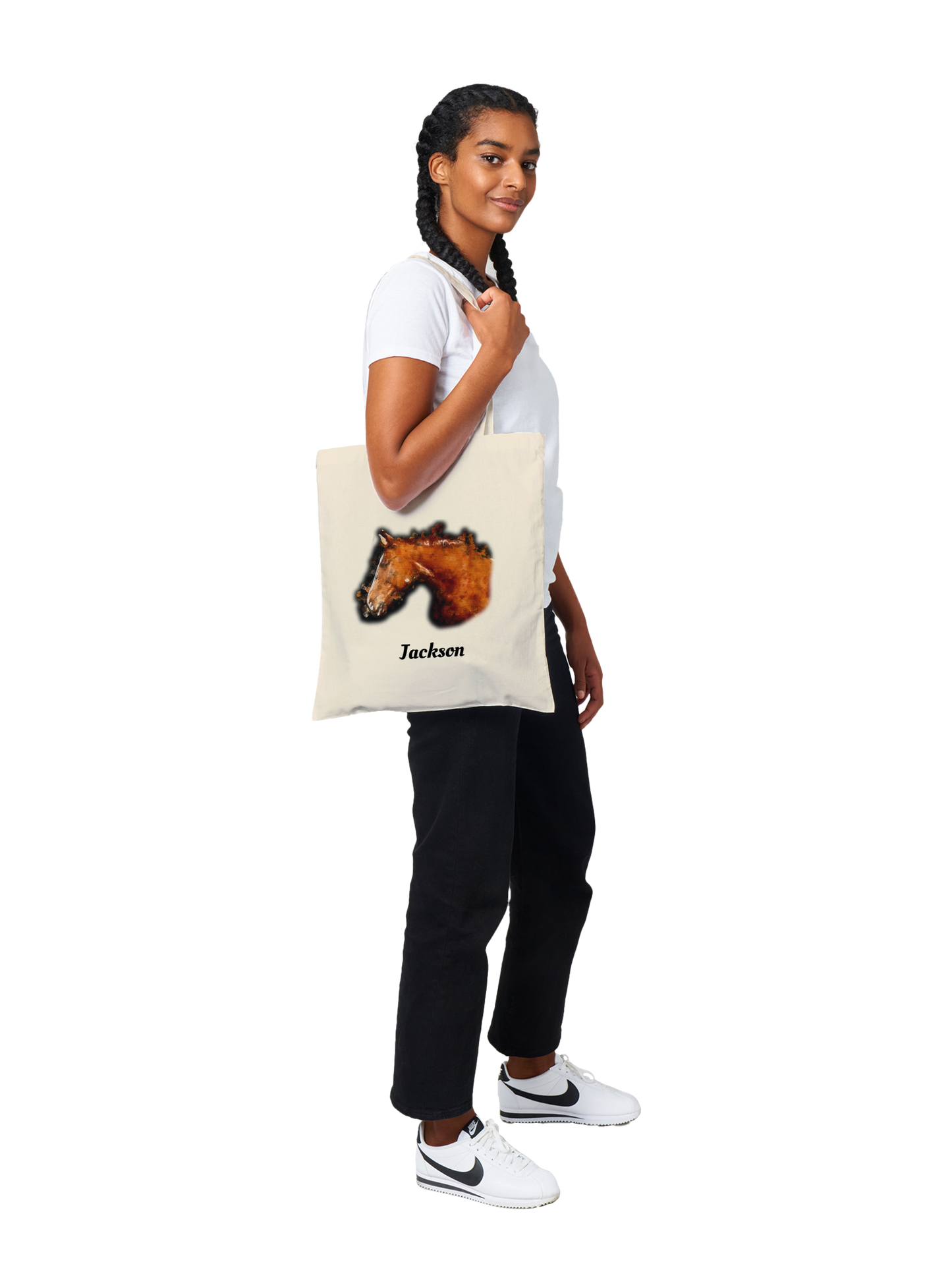 Hand Drawn Horse || Tote Bag - Oil Painting - Personalized; Personalized with your horse