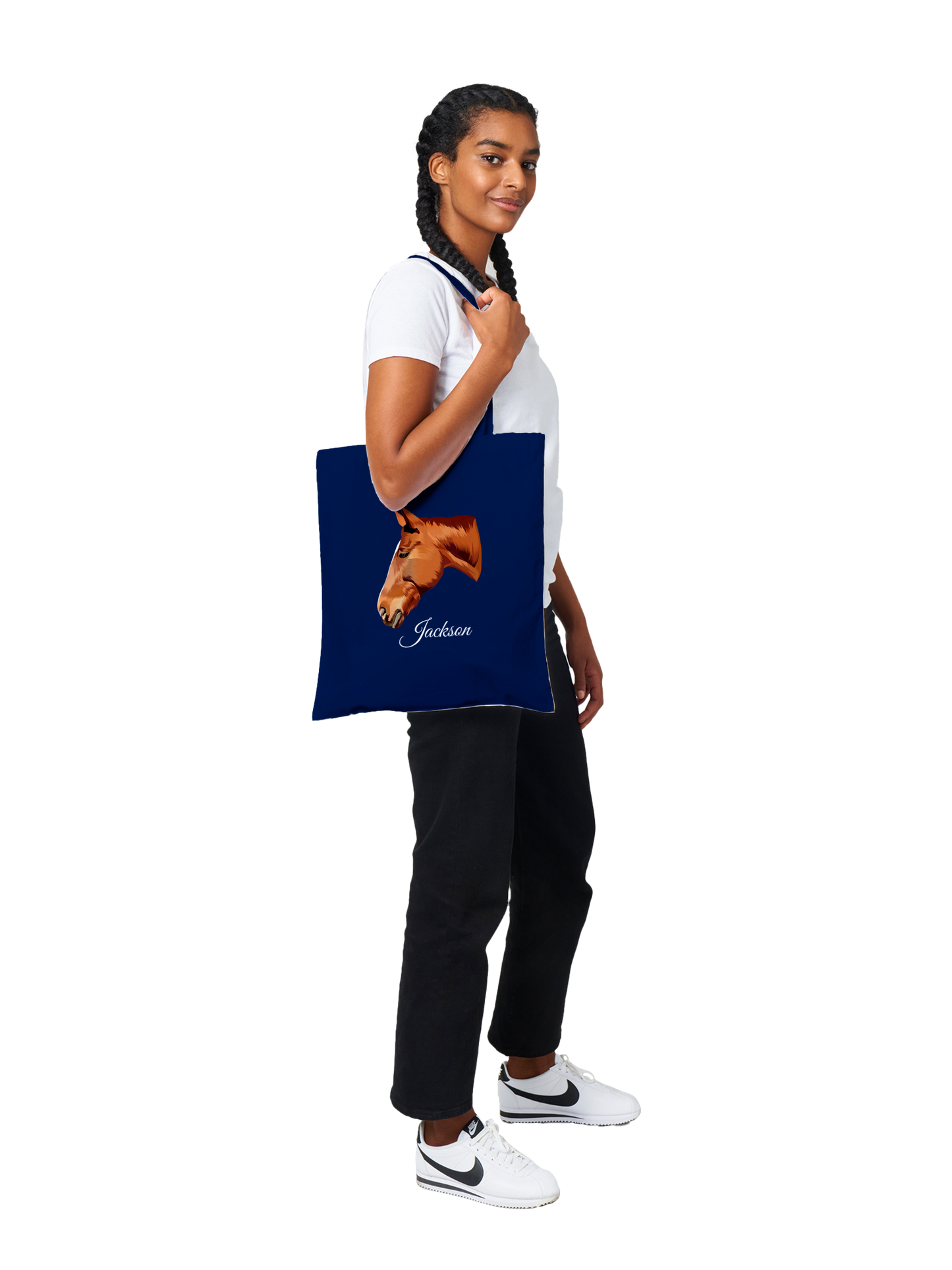 Hand Drawn Horse || Tote Bag TruPaint Hand Drawn & Personalized; Hand drawn & personalized with your horse