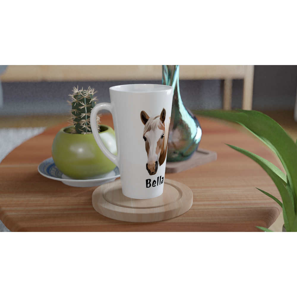 Hand Drawn Horse || Latte 17oz Ceramic Mug TruPaint Hand Drawn & Personalized; Hand drawn & personalized with your horse