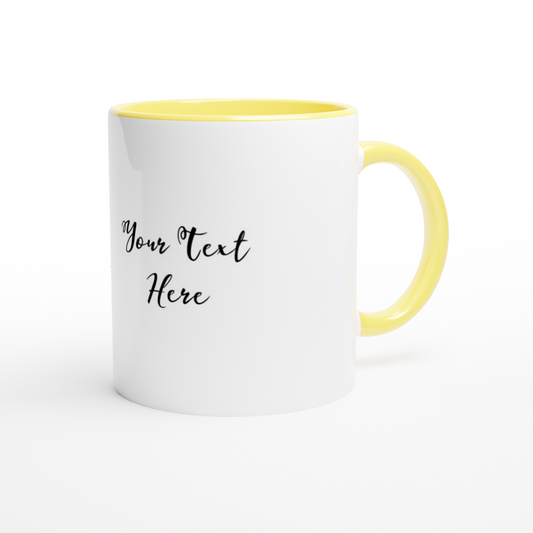 Hand Drawn Horse || 11 oz Ceramic Mug with Color - Design: "Going Riding"; Static Design; Personalizable Text