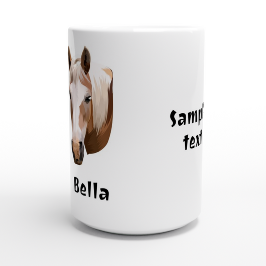 Hand Drawn Horse || 15oz Ceramic Mug - TruPaint - Personalized; Hand drawn & personalized with your horse