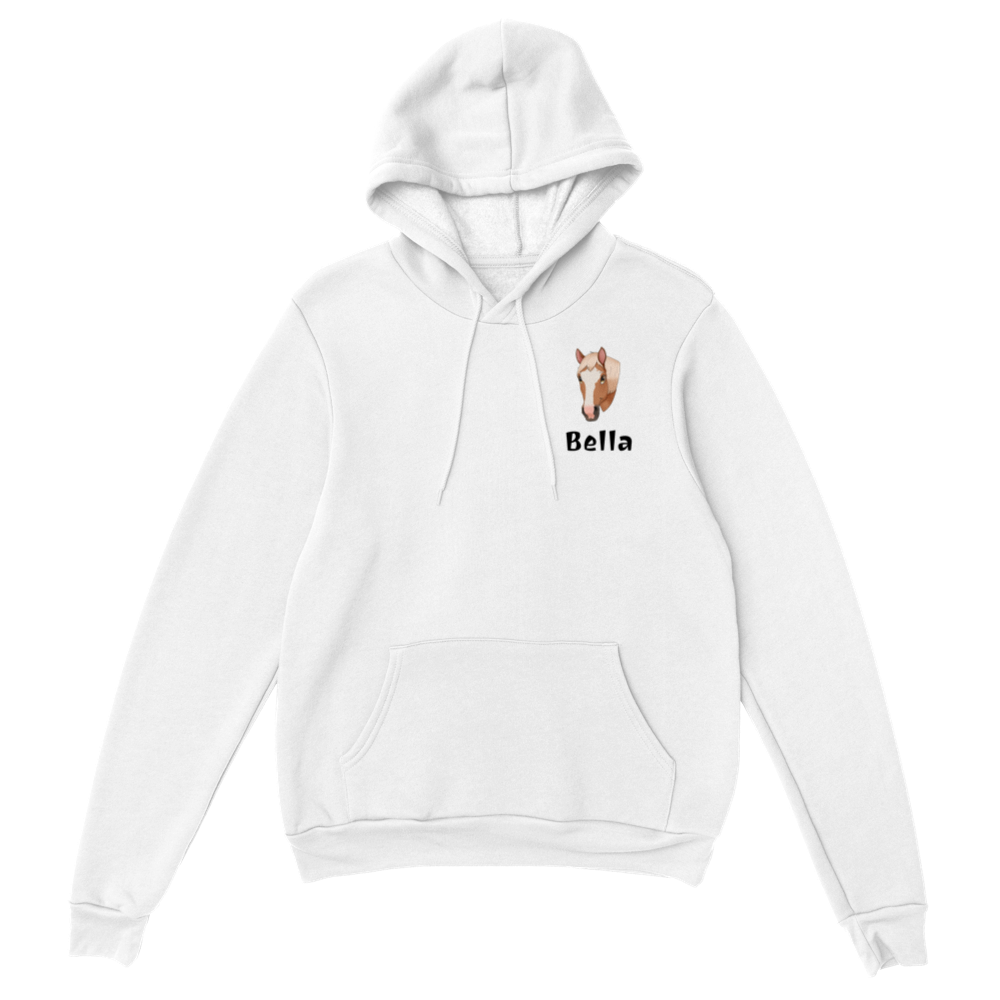 Hand Drawn Horse || Unisex Pullover Hoodie - Fairytale Cartoon - Hand Drawn & Personalized; Hand drawn & personalized with your horse