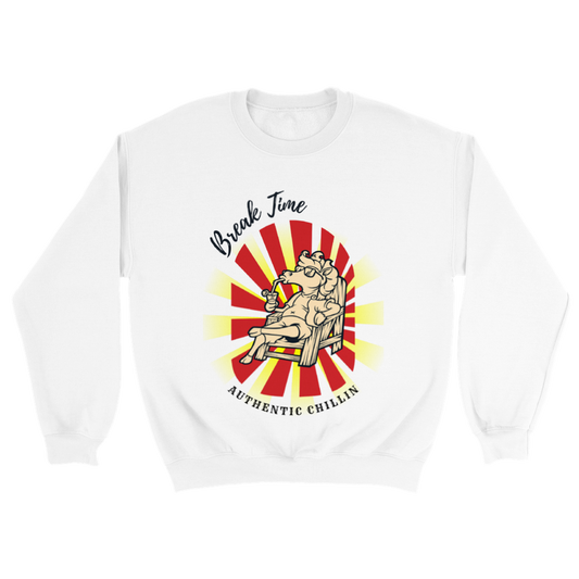 Hand Drawn Horse || Unisex Crewneck Sweatshirt - Design: "BREAK TIME"; Static Design; Personalizable Back Text