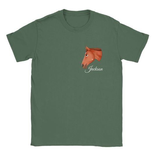 Hand Drawn Horse || Unisex T-shirt - Fairytale Cartoon - Hand Drawn & Personalized; Hand drawn & personalized with your horse