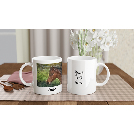 Hand Drawn Horse || 11oz Ceramic Mug - Oil Painting - Personalized; Personalized with your horse