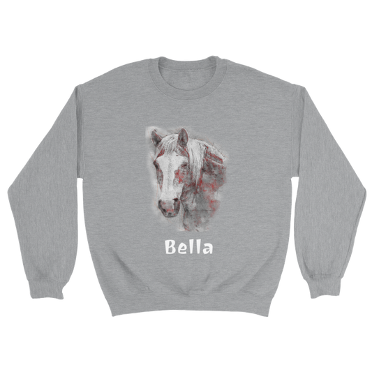 Hand Drawn Horse || Unisex Crewneck Sweatshirt - Pencil Drawing - Personalized; Personalized with your horse