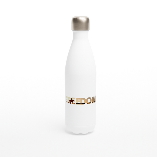 Hand Drawn Horse - 17oz Stainless Steel Water Bottle - Design: ''FREEDOM"