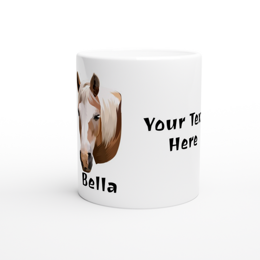 Hand Drawn Horse || 11oz Ceramic Mug - TruPaint - Personalized; Hand drawn & personalized with your horse