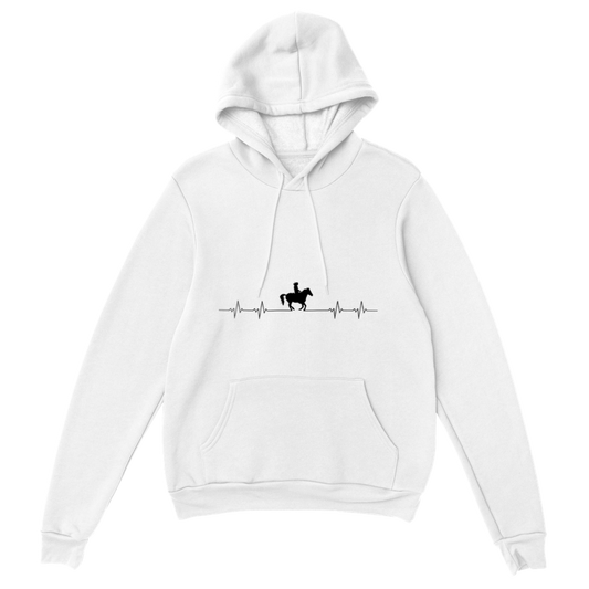 Hand Drawn Horse || Unisex Hoodie - Design: " HEARTBEAT "; Static Design; Personalizable Text